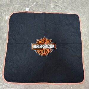 Harley-Davidson Black baby blanket  with Orange and White Logo